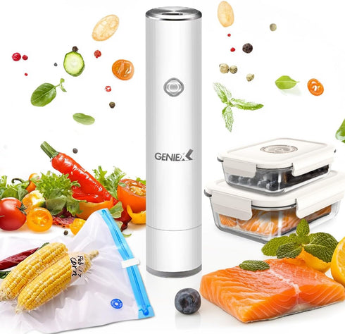 Handheld Vacuum Sealer for Food Storage, Rechargeable Air Pump for Vacuum Bags & Containers
