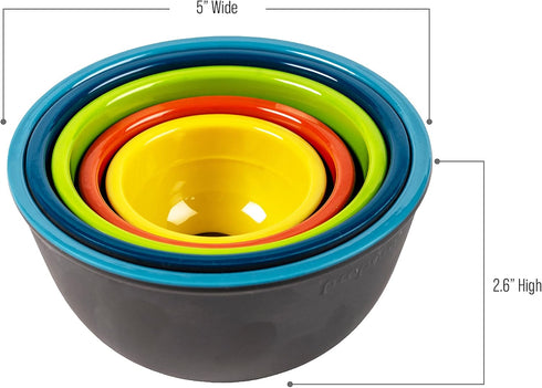 Prepara Two-Tone Melamine Pinch Bowl Set - Set of 5, Multi