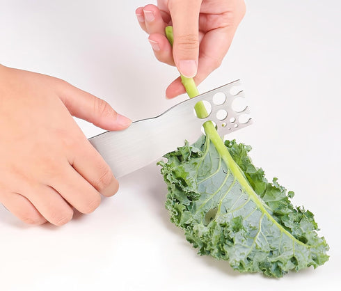 Herb Stripper Stainless Steel Tool, Metal Peeler for LooseLeaf Kale, Chard, Collard Greens, Thyme, Basil, Rosemary
