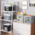 Cube Storage Bins - Fabric Shelves for Closet Organization, Foldable Storage Bins for Clothes, Decorative Storage Baskets with Window for Home, Set of 6, Black