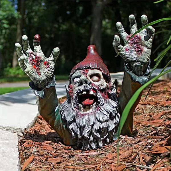 ZWFDC Resin Zombie Gnomes Garden Decor, 4.13 Inch Garden Sculptures & Statues for Outdoor Walking Dead Decorations