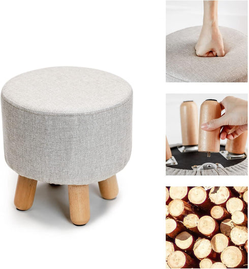 Round Padded Ottoman Foot Rest Stool - Versatile and Comfortable