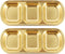 DOITOOL 2Pcs Stainless Steel Dipping Bowls, 3 Compartment Appetizer Serving Tray for Soy Sauce, Ketchup, BBQ (Gold)