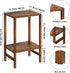 2-Tier YUFAM Side Table End Table Tall Night Stand for Living Room Bedroom Bathroom Office Furniture Brown