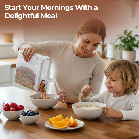 6.7Qt Set 2 Countertop ComSaf Cereal Storage Container of - Ideal for Home Cooks Storing Cereal and Organized Families