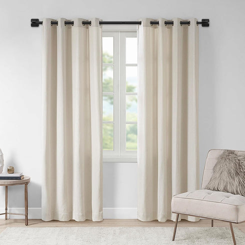 Curtain Rods for Windows 28 to 48 Inch, 5/8" Diameter Black Ceiling Mount Warp Around Long Curtain Rod for Bedroom