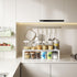 Countertop Solution(1Pack/White/Medium) Expandable,Adjustable & Stackable Spice Rack, Cabinet Kitchen Shelf