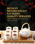 Set, Set 1 Set, 6 1 1 Sets Dujust Japanese Tea White Porcelain Tea with Teapot Tea Cups, Tea Tray, Stainless Infuser
