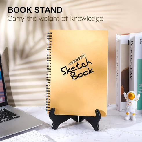 3 Pcs Wooden Display Stand, Decorative Plate Stands, Black Easel Stand for Pictures, Cook Books, Wedding Decors