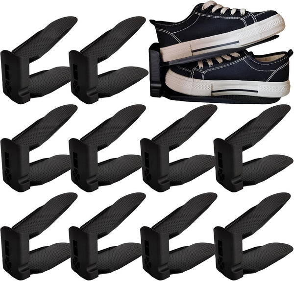 Generic Shoe Slots Organizer, Shoe Stackers Space Saver, Adjustable Double Layer Stack Shoe,