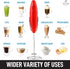 Zulay Double Grip Milk Frother with Holster Stand Handheld Electric Coffee Frother, One-Touch Foam Maker Detachable SS