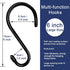 HiGift 6 Inch Large S Hooks - Non Slip Vinyl Coated Heavy Duty Hooks for Hanging Plants and Clothes