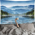 FENDROM Spring Nature Tapestry Wall Hanging Misty Mountain Forest River Landscape Tapestries Home Decor for Bedroom Living Room