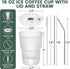 HIGIINC 4 16 OZ Set,Clear Iced Coffee Cups With Lids and Straws Pcs, Unbreakable Glasses Drinking Plastic Cups Reusable