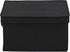 Household Essentials Large Fabric Storage Box with Lid, Black, Set of 2.