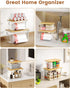 2 Pack, 4-33 Trash Bag Dispenser Stackable Trash Bag Holder with Bamboo Lid Clear Plastic Garbage Bag Organizer for Gal