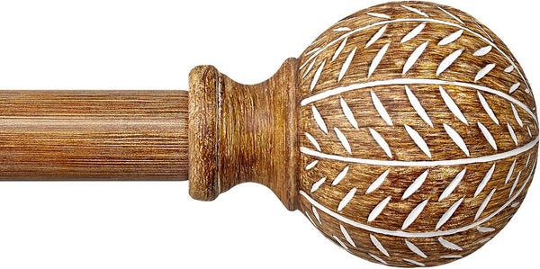 QDWIS Wood Curtain Rods for Windows 48 to 84 Inch,1'' Diameter Drapery Rods