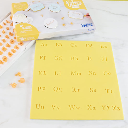 PME Fun Fonts Collection 2 Stamping Set, Letters & Numbers for Cookie & Cupcake (66 Pieces), Standard Transparent