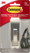 Command Large Modern Reflections Metal Hook, Brushed Nickel, 1-Hook, 2-Strips