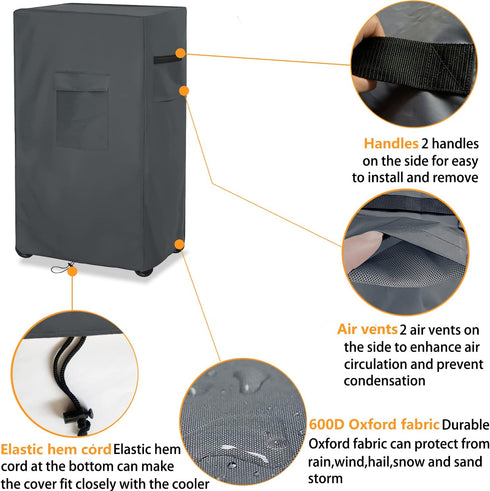 Heavy Duty Waterproof Evaporative Cooler Cover for MC26A, 21"L x 15"W x 32"H Swamp Evaporative Cooler Cover, Grey