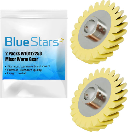 BlueStars W10112253 Mixer Worm Gear, Compatible with Whirlpool & KitchenAid Mixers, Pack of 2