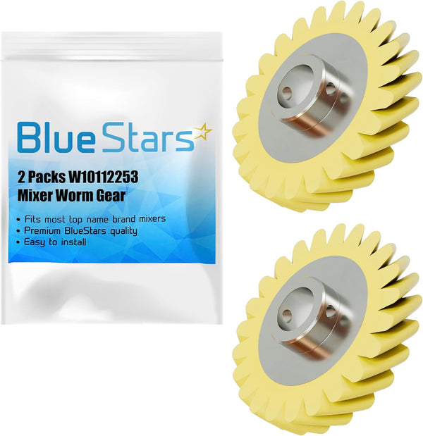 BlueStars W10112253 Mixer Worm Gear, Compatible with Whirlpool & KitchenAid Mixers, Pack of 2