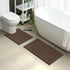 HOMEIDEAS Bathroom Rugs Set - 2 Pieces Ultra Soft Non Slip Absorbent Chenille Bath Mat Set (Brown)