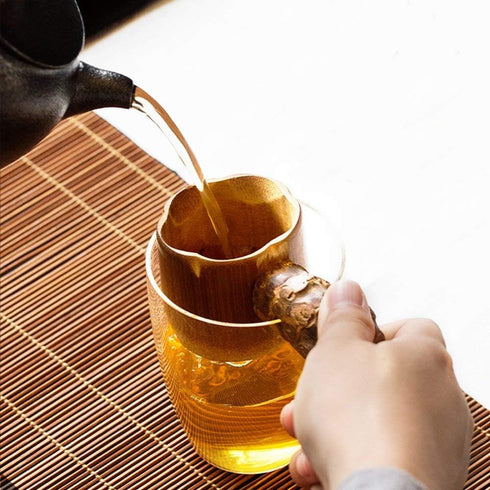 Natural Bamboo Tea Strainer - Handmade Fine Mesh Tea Filter Infuser for Loose Leaf Tea Cups Mugs Pots, Pack of 2