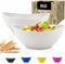 Wheat Straw Bowls Set of 2 - Unbreakable Salad Bowls, Plastic Dishwasher & Microwave Safe, Sturdy Kitchen Bowls for