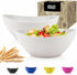 Wheat Straw Bowls Set of 2 - Unbreakable Salad Bowls, Plastic Dishwasher & Microwave Safe, Sturdy Kitchen Bowls for