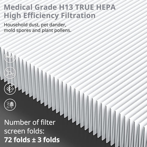 MK04 MG04JH Replacement Filters, Compatible with MK04 MG04JH Air Purifier, H13 True HEPA Green Filter, 2 Pack