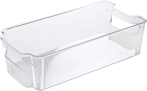 Kitchen Details 2 Pack Large Refrigerator Shelf, Stackable Kitchen Storage, Countertops, Cabinets, Pantry, Freezer, Handles, in Clear Fridge Organizer, 12.3" x 8.4" x 3.5"