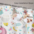 Emvency Shower Curtain - Kids Rainbow Blue Pattern Unicorns, Pink Baby Girl, Waterproof Polyester Fabric