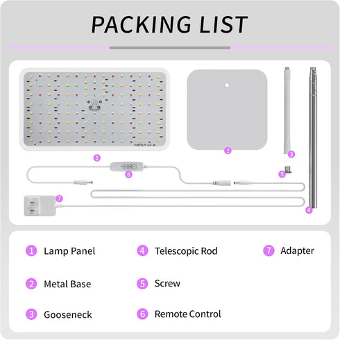 18W Plants,12-59 Inches 4H/8H/12H, 4 Dimmable BESTVA Grow Lights for Indoor Plants with Stand, Full Spectrum LED Plant