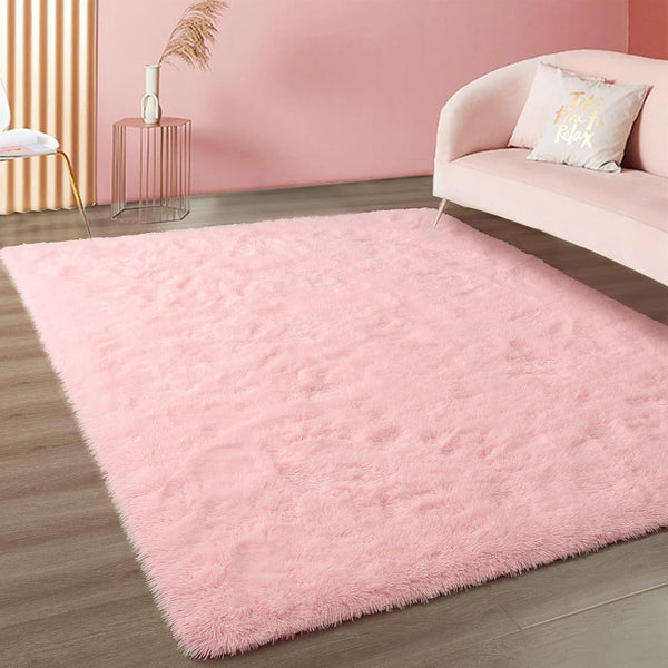 Merelax Pink Area Rugs for Living Room Bedroom Girls, 4x6 Soft Fluffy