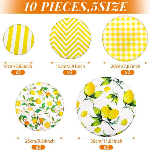 10 Pack Cloth Bowl Covers for Bread Rising, Reusable Fabric Covers, 5 Size Stretch Elastic for Food Storage