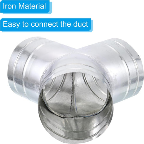 PATIKIL 6 Inch 3 Way Duct Splitter, Y Connector Air Vent Duct Hose Adapter for Dryer Exhaust Fan Vent Systems HVAC