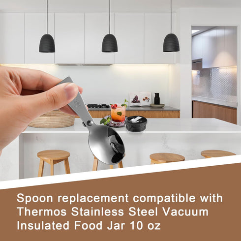 3pcs Replacement Spoon for Thermos - Portable Stainless Steel Spoon for Outdoors Travel, Compatible with Thermos