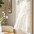 jinchan 45 Inch 2 Winslow Linen Curtains Length Small Window Curtains Embroidered Bordered Floral Drapes Light