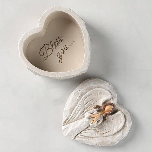 Hodao Angel Figurines - Sculpted Hand-Painted Keepsake Box Gift