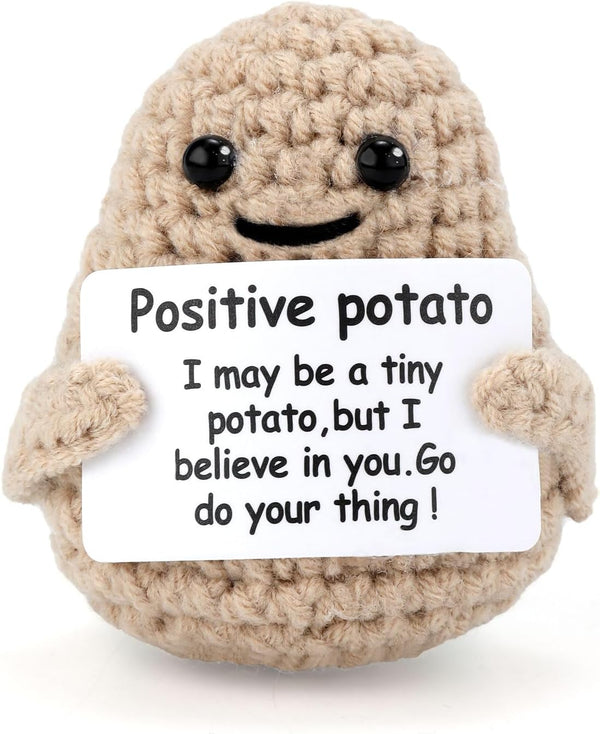 TOYMIS Mini Funny Knitted Wool Potato Toy with Positive Card - Creative Cute