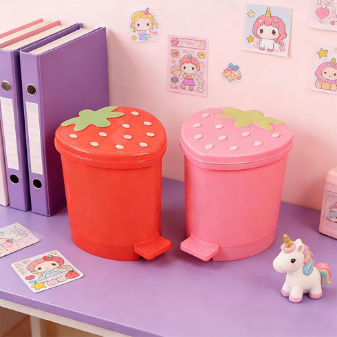 2PCS 1 2 20 3D Strawberry Trash Can, Gallon Small Trash Cans Cutecore Room Decor Kawaii Cute Trash Can for Bedroom
