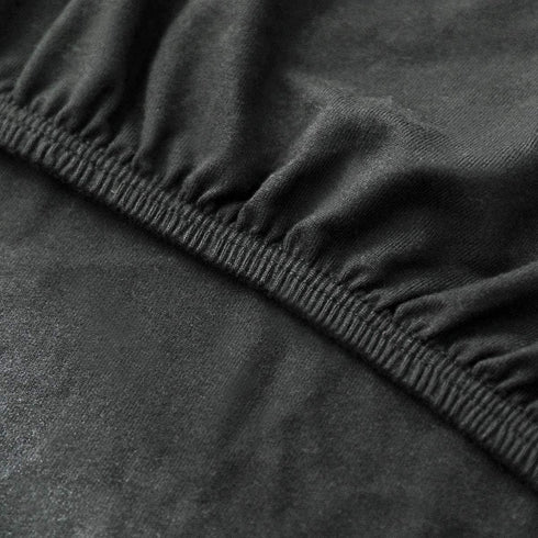 COSMOPLUS Twin Fitted Sheet Only, 4 Way Stretch Micro-Knit, Snug Fit for Standard Mattress and Air Bed, Black