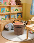 CHEFAN Fruit Storage Stool Ottoman,Tree Stump Stool, Cute Folding Storage Toy Box, Collapsible Seat Chest, Wood Stump