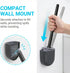RV Silicone Toilet Brush with Holder, Toilet Bowl Brush for RV Travel Trailers/Campers, Anti-Drip Anti-Roll Compact