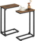 DALEMHOME C Shaped End Table, Couch Table That Slide Under, Small Side Table
