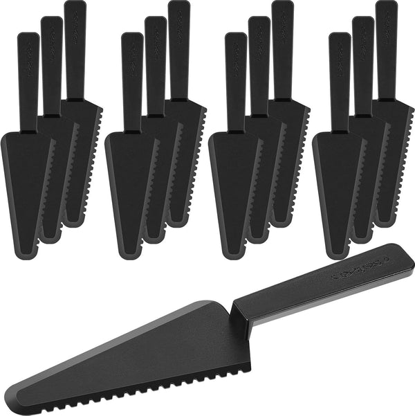Suclain 50 Pieces Disposable Plastic Cake Cutter, 9.1 Inch Plastic Serving Utensils for Kitchen Wedding