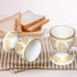 Set 2 Cinf Ceramic Egg Cup of Champagne Gold Porcelain Holder Breakfast Boiled Cooking Easy to Clean Childhood Memories