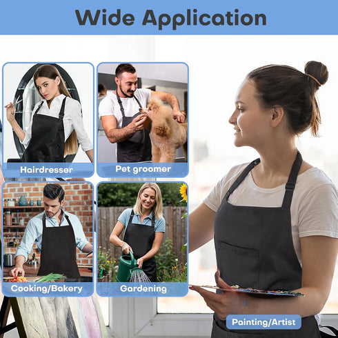 4 34 Inch Noverlife Hair Stylist Apron with Pockets, Hair Resistant Long Hairdresser Aprons w/Adjustable Strap