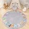 Round ABC Kids Rug,4 ft Animal Alphabet Playroom Rug,Washable Non-Slip Cute Nursery